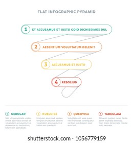 Modern Funnel Cone Style Abstract infographic Pyramid Connected Steps number options template Vector illustration can be used for workflow layout diagram business step options  design colorful
