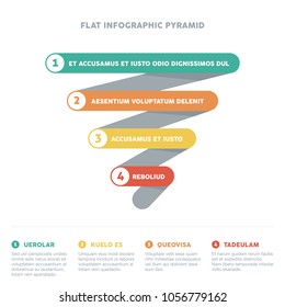 Modern Funnel Cone Style Abstract infographic Pyramid Connected Steps number options template Vector illustration can be used for workflow layout diagram business step options  design colorful