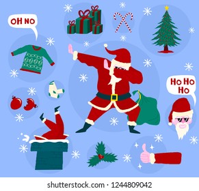 Modern Funny Christmas Santa Claus Dab