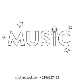 a modern funny illustration in the style of the 90s on the theme of music