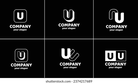 El logotipo de la carta de empaque U es un logotipo único, divertido, muy variado y adecuado para su negocio