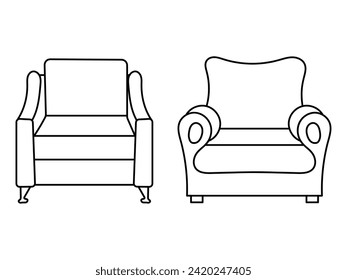 Modern furniture armchair home, Continuous line drawing executive office chair concept, sofa chair vector illustration