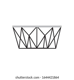 Modern furniture coffee table flat model icon