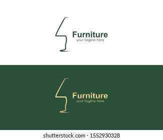 Modern furniture company logo design. vector illustration