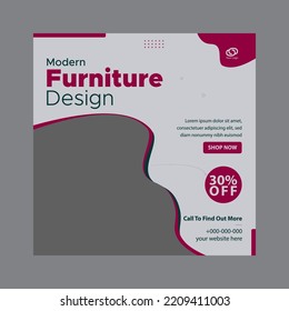 modern furniture design social media cover template