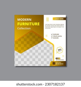 Modern furniture Exclusive social media banner post template
