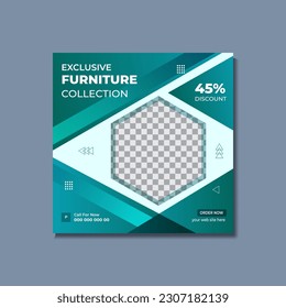 Modern furniture Exclusive social media banner post template