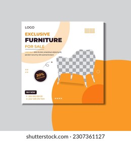 Modern furniture Exclusive social media banner post template