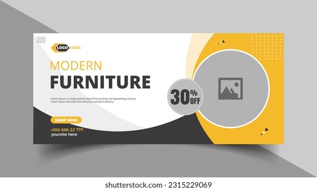Modern furniture Facebook cover banner template design. Perfect for Super Sale, special offer banner,
advertising promotion banner, Special offer, Creative background, Graphic design elements.
