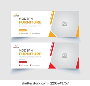 Modern furniture , Facebook Cover page design, and web banner