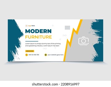 Modern Furniture Facebook Cover page any Web Banner header page Template for business promotion