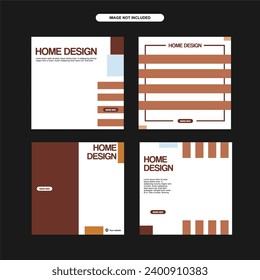 Modern furniture interior feed Instagram post set pack
