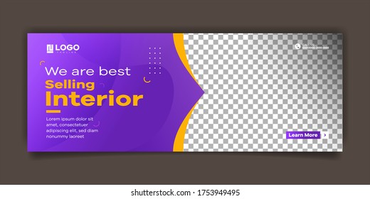 Modern furniture and interior promotion for social media post banner template 