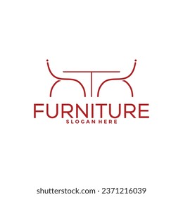 Modern Furniture logo design with creative concept, Interior logo vector template