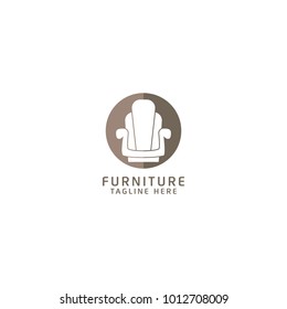 Modern Furniture Logo Design Vector, Combine with Circle Icon