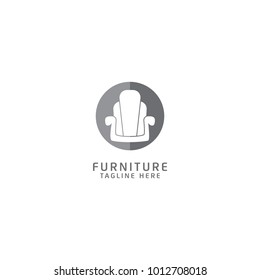 Modern Furniture Logo Design Vector, Combine with Circle Icon