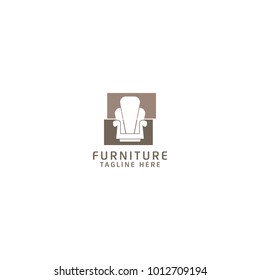 Modern Furniture Logo Design Vector, Combine with Square Icon