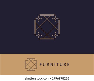 modern furniture logo template .design with elegant and luxurious line art. brand for corporate icon and graphic design. vector illustration