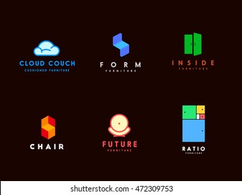 Modern Furniture Logo Templates Set.