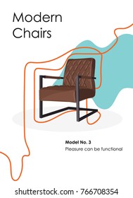 Modern furniture poster with armchair for interior design with isolated illustration