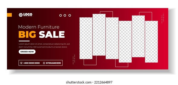 Modern Furniture promotion Social Media Cover photo Template Design . big sale furniture web banner. furniture web banner design layout. web banner. big sale furniture  social media cover design.