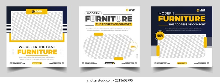 Modern Furniture promotion Social Media  post banner Design . big sale furniture social media post banner. furniture banner design layout. web banner.