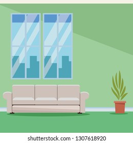 modern furniture room cartoon