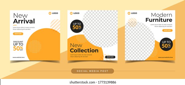 Modern furniture sale banner for flyer and social media post template