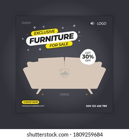 Modern furniture sale banner for flyer and social media post 
