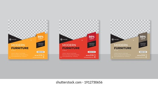 Modern Furniture Sale Banner For Flyer And Social Media Post Template