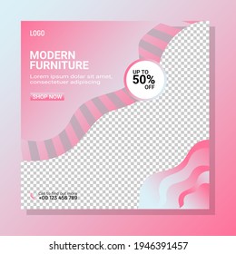 Modern furniture sale banner for flyer and social media post template design
