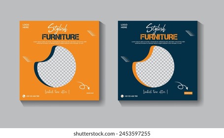 Modern furniture sale banner for flyer and social media post template