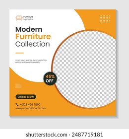 Modern furniture sale banner for flyer and social media post template