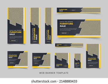 Modern furniture sale banner template design in vector