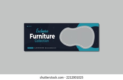  Modern furniture sale banner Template Exclusive Furniture Facebook cover design Suitable for social media posts and web internet ads