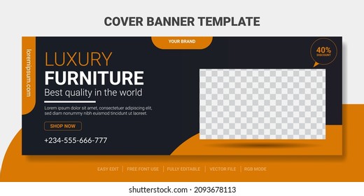 Modern furniture sale cover social media post and web banner template.
