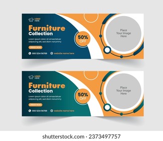  Modern Furniture Sale Facebook Cover Template Design or Social Media Furniture Web Banner Design
