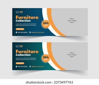  Modern Furniture Sale Facebook Cover Template Design or Social Media Furniture Web Banner Design
