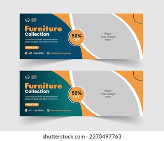  Modern Furniture Sale Facebook Cover Template Design or Social Media Furniture Web Banner Design

