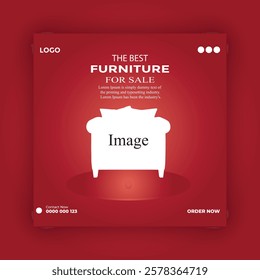 Modern furniture sale promotional web banner template design