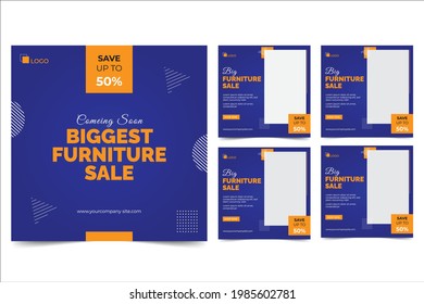 Modern furniture sale social media design collection