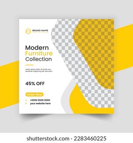 modern furniture sale social media  post template design