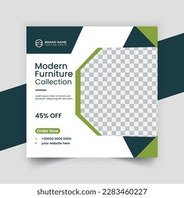modern furniture sale social media  post template design