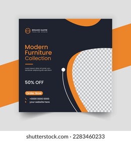 modern furniture sale social media  post template design