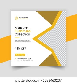 modern furniture sale social media  post template design