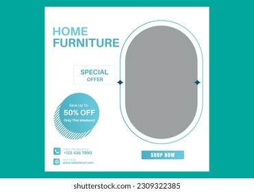 Modern furniture sale social media instagram post design	