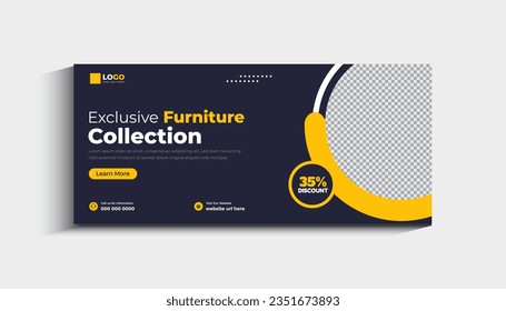 Modern Furniture Sale Social Media Cover or Web Banner Template