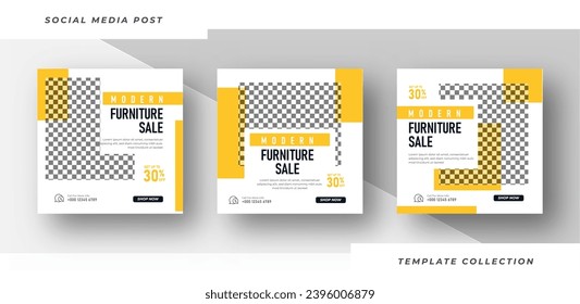 Modern furniture for sale social media post template design