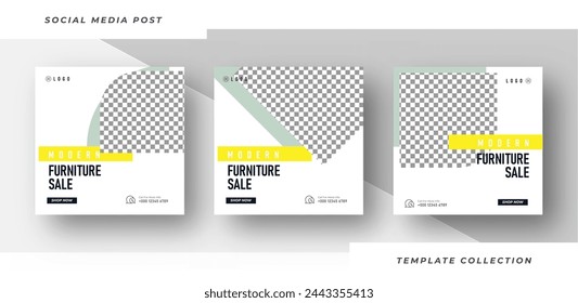 Modern Furniture Sale Social Media Post Templates, Editable Post Templates Social Media Banners.
