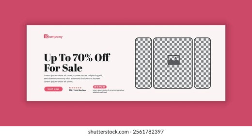 Modern Furniture Sale Social Media Cover Page Timeline Design, Web Banner for Furniture Product Sale, Sale Banner Template Design